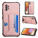 For Samsung Galaxy A32 4G Dream PU + TPU Four-corner Shockproof Back Cover Case with Card Slots & Holder(Rose Gold)
