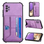 For Samsung Galaxy A32 5G Dream PU + TPU Four-corner Shockproof Back Cover Case with Card Slots & Holder(Purple)