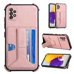For Samsung Galaxy A72 5G / 4G Dream PU + TPU Four-corner Shockproof Back Cover Case with Card Slots & Holder(Rose Gold)