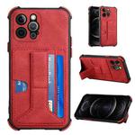 For iPhone 12 Pro Dream PU+TPU Four-corner Shockproof Back Cover Case with Card Slots & Holder(Red)