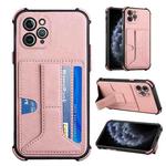 For iPhone 11 Pro Dream PU+TPU Four-corner Shockproof Back Cover Case with Card Slots & Holder (Rose Gold)