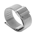 16mm 304 Stainless Steel Double Buckles Watch Band(Silver)