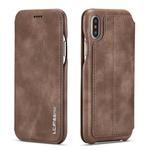 For iPhone X / XS Hon Ancient Series Leather Case with Card Slots & Holder & Wallet(Coffee)