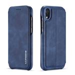 For iPhone XR Hon Ancient Series Leather Case with Card Slots & Holder & Wallet(Blue)