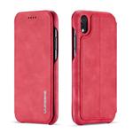 For iPhone XR Hon Ancient Series Leather Case with Card Slots & Holder & Wallet(Red)