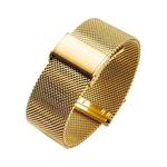 16mm 304 Stainless Steel Single Buckle Watch Band(Gold)