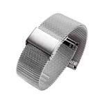 18mm 304 Stainless Steel Single Buckle Watch Band(Silver)