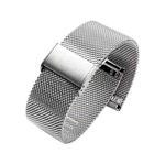 22mm 304 Stainless Steel Single Buckle Watch Band(Silver)