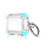 Anti-drop Transparent PC Two-color Earphone Protective Case with Hanging Loop for AirPods 3(Mint Green)