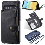 For iPhone 11 For  iPhone 11 Buckle Zipper Shockproof Protective Case with Holder & Card Slots & Wallet & Lanyard & Photos Frame(Black)