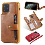 For iPhone 11 Pro Buckle Zipper Shockproof Protective Case with Holder & Card Slots & Wallet & Lanyard & Photos Frame(Brown)