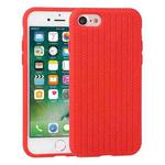 For iPhone SE 2022 / SE 2020 / 8 / 7 Herringbone Texture Silicone Protective Case(Red)