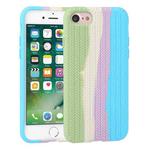 For iPhone SE 2022 / SE 2020 / 8 / 7 Herringbone Texture Silicone Protective Case(Rainbow Green)
