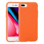 Herringbone Texture Silicone Protective Case For iPhone 8 Plus & 7 Plus(Orange)