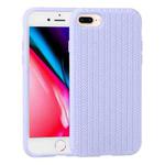 Herringbone Texture Silicone Protective Case For iPhone 8 Plus & 7 Plus(Light Purple)