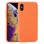 For iPhone X / XS Herringbone Texture Silicone Protective Case(Orange)