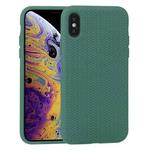 For iPhone X / XS Herringbone Texture Silicone Protective Case(Pine Green)