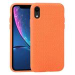 For iPhone XR Herringbone Texture Silicone Protective Case(Orange)