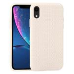 For iPhone XR Herringbone Texture Silicone Protective Case(White)