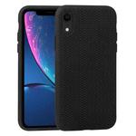 For iPhone XR Herringbone Texture Silicone Protective Case(Black)