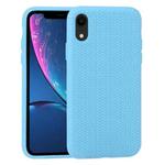For iPhone XR Herringbone Texture Silicone Protective Case(Cornflowerblue)