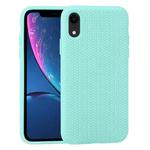 For iPhone XR Herringbone Texture Silicone Protective Case(Green Jade)