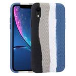 For iPhone XR Herringbone Texture Silicone Protective Case(Rainbow Black)