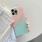 Marble Pattern Soft TPU Straight-Edge Protective Case For iPhone 13(Orange Green)