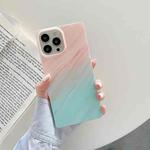 Marble Pattern Soft TPU Straight-Edge Protective Case For iPhone 13 Pro(Orange Green)