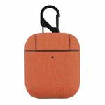 CP580 Casual Burlap Texture Anti-fall Wireless Earphone Protective Case with Hook For AirPods 1/2(Orange)
