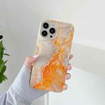 Marble Pattern Soft TPU Protective Case For iPhone 13(Orange)