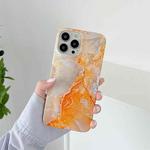 Marble Pattern Soft TPU Protective Case For iPhone 13 Pro(Orange)