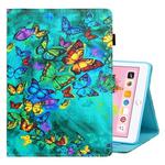 For iPad Air / Air 2 / iPad 9.7 Colored Drawing Horizontal Flip PU Leather Case with Holder & Card Slot & Sleep / Wake-up Function(Green Butterfly)