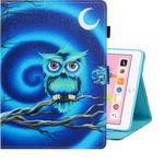 For iPad Air / Air 2 / iPad 9.7 Colored Drawing Horizontal Flip PU Leather Case with Holder & Card Slot & Sleep / Wake-up Function(Moon Owl)