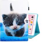 For iPad 10.2 / Air 10.5 (2019) Colored Drawing Horizontal Flip PU Leather Case with Holder & Card Slot & Sleep / Wake-up Function(Blue White cat)