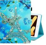For iPad mini 5 / 4 / 3 / 2 / 1 Colored Drawing Horizontal Flip PU Leather Case with Holder & Card Slot & Sleep / Wake-up Function(Butterfly Tower)
