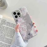 Laser Pattern TPU Protective Case For iPhone 13(Pink Flowers)