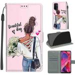 Voltage Coloured Drawing Magnetic Clasp Horizontal Flip PU Leather Case with Holder & Card Slots For OPPO A93 5G / A93s 5G / A54 5G / A74 5G(C09 Hug Flower)