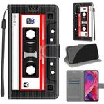 Voltage Coloured Drawing Magnetic Clasp Horizontal Flip PU Leather Case with Holder & Card Slots For OPPO A93 5G / A93s 5G / A54 5G / A74 5G(C10 Black Red Tape)