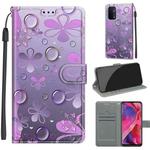 Voltage Coloured Drawing Magnetic Clasp Horizontal Flip PU Leather Case with Holder & Card Slots For OPPO A93 5G / A93s 5G / A54 5G / A74 5G(C16 Water Drop Six Petal Flower)