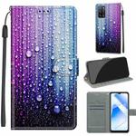 Voltage Coloured Drawing Magnetic Clasp Horizontal Flip PU Leather Case with Holder & Card Slots For OPPO A54 4G / A16 4G / A53s 5G / A55 5G(C05 Purple Blue Water Drops)