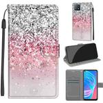 Voltage Coloured Drawing Magnetic Clasp Horizontal Flip PU Leather Case with Holder & Card Slots For OPPO A72 5G / A73 5G / A53 5G(C13 Silver Pink Glitter)