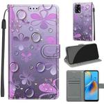 Voltage Coloured Drawing Magnetic Clasp Horizontal Flip PU Leather Case with Holder & Card Slots For OPPO F19 / A74 4G(C16 Water Drop Six Petal Flower)