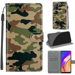 Voltage Coloured Drawing Magnetic Clasp Horizontal Flip PU Leather Case with Holder & Card Slots For OPPO A94 5G / A95 5G / F19 Pro+ 5G(C12 Green Yellow Camouflage)