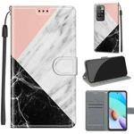 Voltage Coloured Drawing Magnetic Clasp Horizontal Flip PU Leather Case with Holder & Card Slots For Xiaomi Redmi 10(C07 Pink White Black)