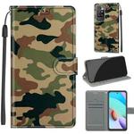Voltage Coloured Drawing Magnetic Clasp Horizontal Flip PU Leather Case with Holder & Card Slots For Xiaomi Redmi 10(C12 Green Yellow Camouflage)