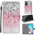 Voltage Coloured Drawing Magnetic Clasp Horizontal Flip PU Leather Case with Holder & Card Slots For Xiaomi Redmi 10(C13 Silver Pink Glitter)