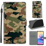Voltage Coloured Drawing Magnetic Clasp Horizontal Flip PU Leather Case with Holder & Card Slots For Xiaomi Redmi Note 10 5G(C12 Green Yellow Camouflage)
