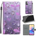 Voltage Coloured Drawing Magnetic Clasp Horizontal Flip PU Leather Case with Holder & Card Slots For Xiaomi Redmi Note 10 5G(C16 Water Drop Six Petal Flower)