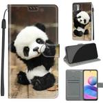 Voltage Coloured Drawing Magnetic Clasp Horizontal Flip PU Leather Case with Holder & Card Slots For Xiaomi Redmi Note 10 5G(C18 Wood Board Panda)